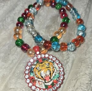 Designer style glass giveys head beaded bracelets as is no returns